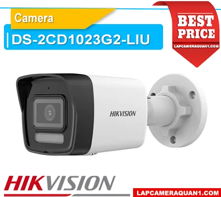 camera DS-2CD1023G2-LIU, camera Hikvision DS-2CD1023G2-LIU, camera IP Hikvision 2MP, camera Hikvision có mic thu âm, camera Hikvision ánh sáng kép thông minh, giá camera DS-2CD1023G2-LIU, camera thân trụ Hikvision ngoài trời, lắp đặt camera Hikvision DS-2CD1023G2-LIU, camera Hikvision hồng ngoại 30m