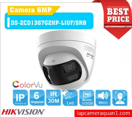 Camera DS-2CD1367G2HP-LIUF/SRB hình ảnh màu 24/7, DS-2CD1367G2HP-LIUF/SRB camera đèn nháy cảnh báo, Camera chống nước IP67 DS-2CD1367G2HP-LIUF/SRB, DS-2CD1367G2HP-LIUF/SRB có ghi âm tích hợp,DS-2CD1367G2HP-LIUF/SRB,