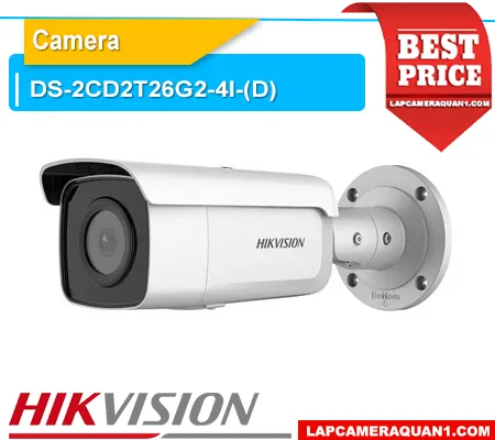 DS-2CD2T26G2-4I (D) camera IP Hikvision, DS-2CD2T26G2-4I (D) camera AcuSense chống báo động giả, DS-2CD2T26G2-4I (D) camera thân trụ ngoài trời, DS-2CD2T26G2-4I (D) camera 2MP Full HD 1080P, DS-2CD2T26G2-4I (D) camera hồng ngoại tầm xa, DS-2CD2T26G2-4I (D) camera IP PoE Hikvision