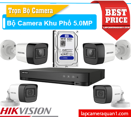 Lắp camera quận 1, Bộ Camera Giám Sát Khu Phố Độ Nét Cao 5.0MP