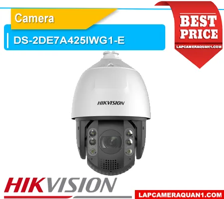 Camera HIKVISION DS-2DE7A425IWG1-E, DS-2DE7A425IWG1-E, Camera PTZ Hikvision Zoom 25X, Camera Speed Dome 4MP Hikvision, Camera DarkFighter AI-ISP, Camera AcuSense Hikvision, Camera Hồng Ngoại 200m, Camera Ngoài Trời Hikvision