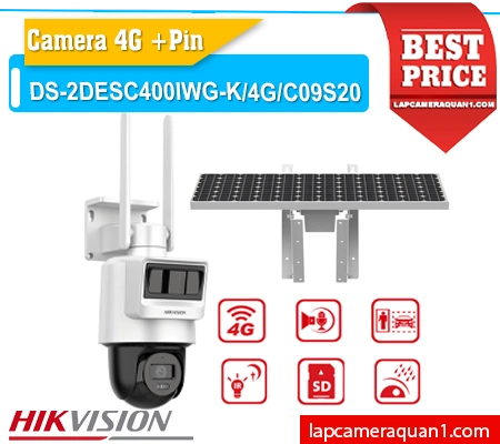 Lắp đặt camera Camera DS-2DESC400IWG-K/4G/C09S20 Pin Năng Lượng Mặt Trời