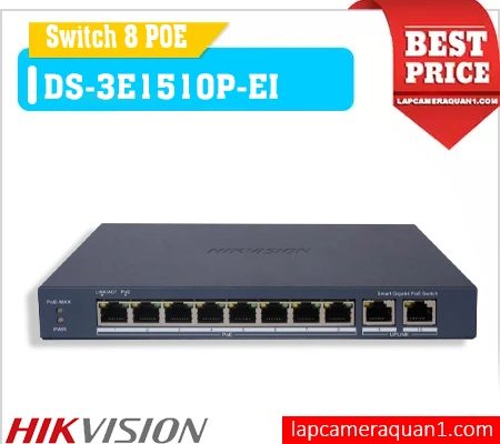 Lắp đặt camera Switch 8 POE DS-3E1510P-EI
