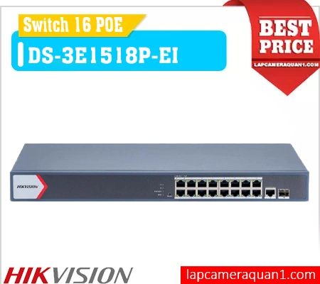 Lắp đặt camera Swicth 16 POE DS-3E1518P-EI
