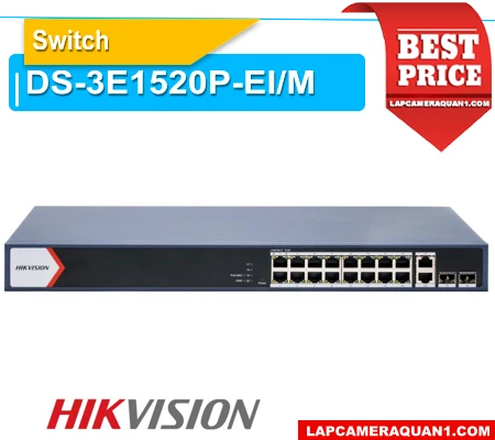 DS-3E1520P-EI/M, Switch PoE DS-3E1520P-EI/M, Báo giá DS-3E1520P-EI/M, Thông số kỹ thuật DS-3E1520P-EI/M, Switch Hikvision DS-3E1520P-EI/M, Mua DS-3E1520P-EI/M chính hãng, Đánh giá DS-3E1520P-EI/M, Switch PoE Gigabit DS-3E1520P-EI/M, Bộ chuyển mạch PoE DS-3E1520P-EI/M