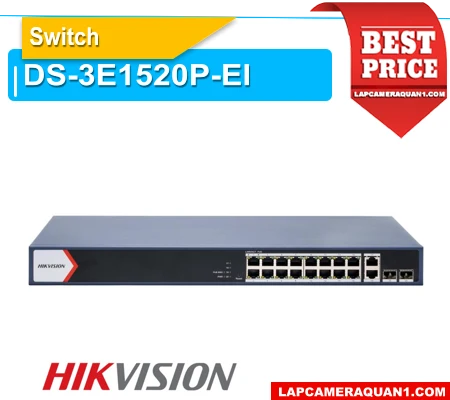 DS-3E1520P-EI, Switch PoE DS-3E1520P-EI, Báo giá DS-3E1520P-EI, Thông số kỹ thuật DS-3E1520P-EI, Switch Hikvision DS-3E1520P-EI, Mua DS-3E1520P-EI chính hãng, Đánh giá DS-3E1520P-EI, Switch PoE Gigabit DS-3E1520P-EI, Bộ chuyển mạch PoE DS-3E1520P-EI