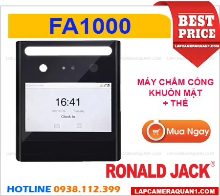 Máy Chấm Công Khuôn Mặt RONALD JACK FA1000, RONALD JACK FA1000, FA1000, máy chấm công RONALD JACK FA1000, lắp đặt máy chấm công FA1000, máy chấm công FA1000 giá rẻ, mua máy chấm công FA1000 chính hãng,
