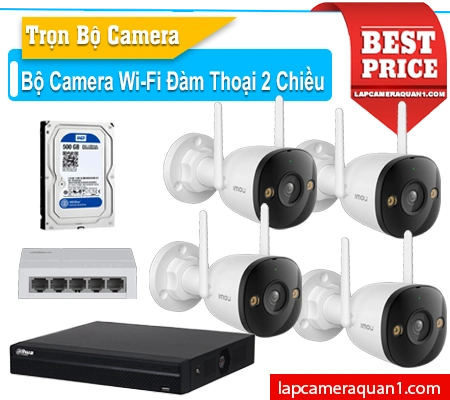 Lắp camera quận 1, Bộ Camera IP Wi-Fi Ngoài Trời Giá Rẻ