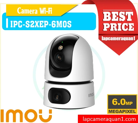 Camera WiFi IPC-S2XEP-6M0S, Camera 2 ống kính IPC-S2XEP-6M0S, Camera quay quét 6MP IPC-S2XEP-6M0S, Camera trong nhà WiFi 6 IPC-S2XEP-6M0S, Camera hồng ngoại màu IPC-S2XEP-6M0S, Camera đàm thoại 2 chiều IPC-S2XEP-6M0S, Camera an ninh thông minh IPC-S2XEP-6M0S