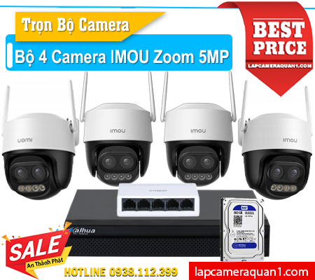 Lắp camera quận 1, Bộ Camera IMOU Zoom 12X Độ Phân Giải 5MP