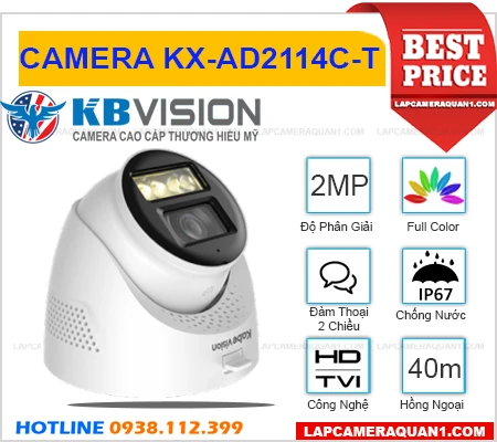 Lắp đặt camera Camera KBVISION KX-AD2114C-T (2MP)
