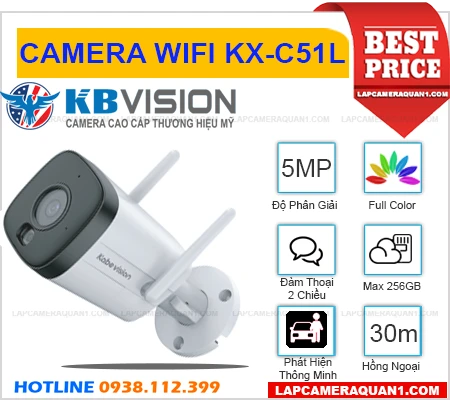 Camera Wifi KX-C51L KBvision (5MP), camera quan sát KX-C51L, camera giám sát KX-C51L, lắp đặt camera KX-C51L, lắp camẻa KX-C51L giá rẻ, camera không dây KX-C51L, camera KX-C51L giá rẻ, camera KX-C51L chính hãng, camera ngoài trời KX-C51L, KX-C51L,