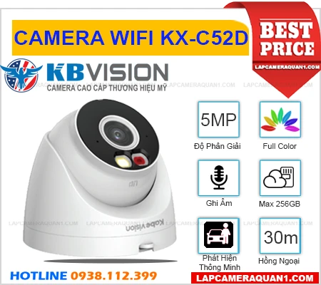 CAMERA WIFI KBVISION KX-C52D (5MP), camera quan sát KX-C52D, lắp đặt camera KX-C52D, lắp camera KX-C52D giá rẻ, camera ghi âm KX-C52D, camera không dây KX-C52D, camera chính hãng KX-C52D, KBVISION KX-C52D, KX-C52D, camera KX-C52D giá rẻ, 