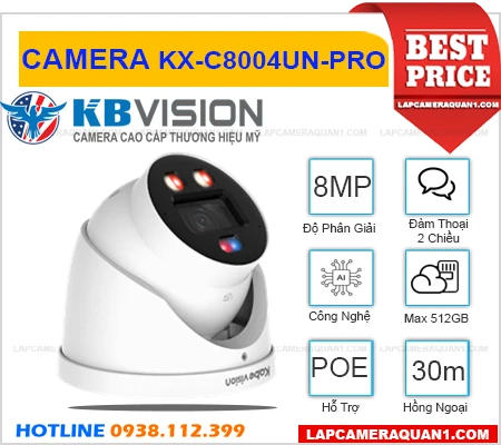Camera KX-C8004UN-PRO KBVISION (8MP), camera quan sát KX-C8004UN-PRO, camera báo động KX-C8004UN-PRO, camera đàm thoại KX-C8004UN-PRO, lắp đặt camera KX-C8004UN-PRO, lắp camera KX-C8004UN-PRO giá rẻ, camera chính hãng KX-C8004UN-PRO, KX-C8004UN-PRO,