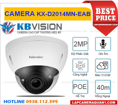 KX-D2014MN-EAB Camera Ghi Âm KBvision (2MP), camera quan sát KBVISION KX-D2014MN-EAB, lắp đặt camera KBVISION KX-D2014MN-EAB, lắp camera KBVISION KX-D2014MN-EAB giá rẻ, camera ghi âm KBVISION KX-D2014MN-EAB, camera phát hiện khuôn mặt KBVISION KX-D2014MN-EAB, KX-D2014MN-EAB,  
