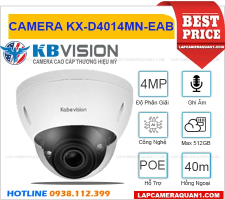 Lắp đặt camera KX-D4014MN-EAB Camera Ghi Âm KBVISION (4MP)