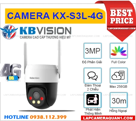 KX-S3L-4G Camera KBVISION Dùng Sim 4G (3MP), camera KBVISION KX-S3L-4G, camera quan sát KBVISION KX-S3L-4G, camera KBVISION KX-S3L-4G giá rẻ, camera quay xoay 360 KBVISION KX-S3L-4G, KBVISION KX-S3L-4G, KX-S3L-4G, lắp đặt camera KBVISION KX-S3L-4G, lắp camera KBVISION KX-S3L-4G giá rẻ,
