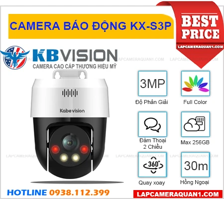 Camera IP Wifi Không Dây KX-S3P (3MP), camera quan sát KX-S3P, camera chính hãng KBVISION KX-S3P, camera KBVISION KX-S3P, lắp đặt camera KBVISION KX-S3P, lắp camera KBVISION KX-S3P giá rẻ, camera KBVISION KX-S3P giá rẻ, camera không dây KBVISION KX-S3P,
