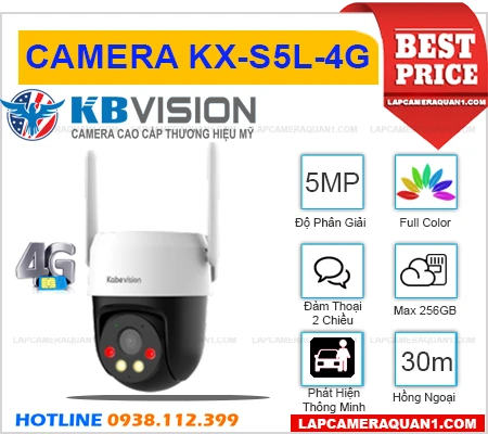 Camera KX-S5L-4G KBvision Dùng Sim 4G (5MP), camera sim 4G KBVISION KX-S5L-4G, lắp đặt camera KBVISION KX-S5L-4G, camera quan sát KBVISION KX-S5L-4G, camera chính hãng KBVISION KX-S5L-4G, lắp camera KBVISION KX-S5L-4G giá rẻ,  camera chính hãng KBVISION KX-S5L-4G,
