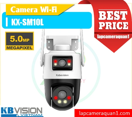 camera wifi ngoài trời KX-SM10L, camera 2 mắt KX-SM10L, camera kép có màu ban đêm KX-SM10L, camera xoay 2 ống kính KX-SM10L, camera wifi quan sát 24/7 KX-SM10L, camera cảnh báo thông minh KX-SM10L, camera kbvision bluetooth pairing KX-SM10L