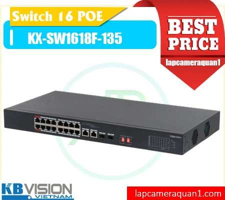 Lắp đặt camera Switch PoE 16 Port KX-SW1618F-135