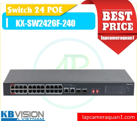 Lắp đặt camera Switch PoE 24 Port KX-SW2426F-240