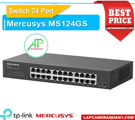 MS124GS, Switch MS124GS, Mercusys MS124GS, Bộ chia mạng MS124GS, Bộ chuyển mạch MS124GS, Switch 24 cổng MS124GS, Mercusys MS124GS Gigabit