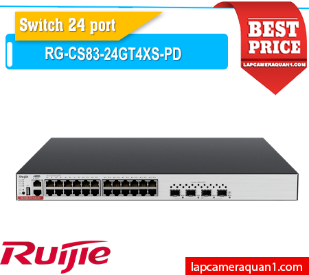 Lắp đặt camera Switch POE 24 Port RG-CS83-24GT4XS-PD