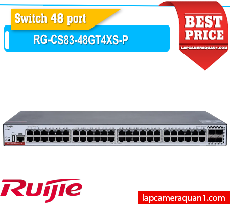 RG-CS83-48GT4XS-P, switch RG-CS83-48GT4XS-P, chia mạng RG-CS83-48GT4XS-P, thiết bị chuyển mạch RG-CS83-48GT4XS-P, cấu hình RG-CS83-48GT4XS-P, thông số RG-CS83-48GT4XS-P, thông số kỹ thuật RG-CS83-48GT4XS-P, giá RG-CS83-48GT4XS-P 