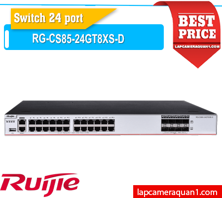 Lắp đặt camera Switch POE 24 Port RG-CS85-24GT8XS-D