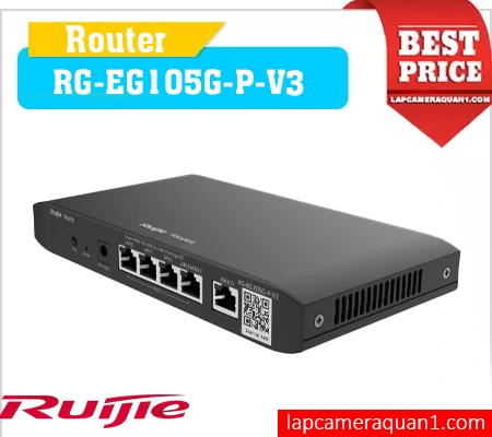 Router Ruijie RG-EG105G-P-V3 Chính Hãng, Thiết Bị Mạng RG-EG105G-P-V3, Bộ Định Tuyến RG-EG105G-P-V3, Ruijie RG-EG105G-P-V3 Hỗ Trợ PoE, Router RG-EG105G-P-V3, Router Ruijie RG-EG105G-P-V3, RG-EG105G-P-V3 Router Quản Lý Mạng Thông Minh,