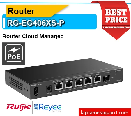 Lắp đặt camera Router Cân Bằng Tải Ruijie Reyee RG-EG406XS-P