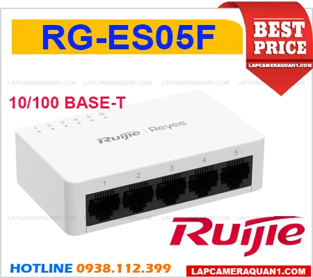 Lắp đặt camera RG-ES05F Switch Mạng 5 Port Ruijie