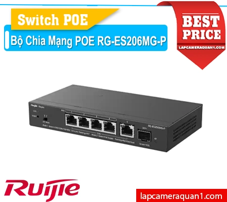 RG-ES206MG-P, Switch RG-ES206MG-P, Switch PoE Ruijie RG-ES206MG-P, Reyee RG-ES206MG-P, Switch PoE 2.5G RG-ES206MG-P, Smart Managed Switch RG-ES206MG-P, Switch 5 Port PoE Ruijie, Switch PoE 70W RG-ES206MG-P