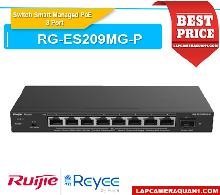 RG-ES209MG-P, Switch RG-ES209MG-P, Switch PoE Ruijie RG-ES209MG-P, Reyee RG-ES209MG-P, Switch PoE 2.5G RG-ES209MG-P, Switch 8 Port PoE Ruijie, Switch PoE 130W RG-ES209MG-P, Smart Managed Switch RG-ES209MG-P