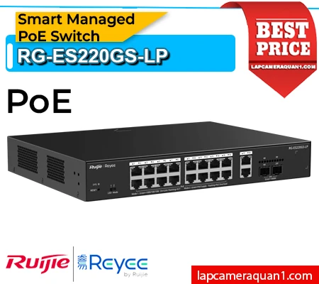 Lắp đặt camera Smart Managed PoE Switch 20 cổng Reyee RG‑ES220GS‑LP