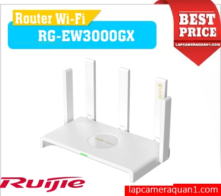 Router WiFi 6 RG-EW3000GX Chính Hãng, Bộ phát WiFi RG-EW3000GX, Ruijie RG-EW3000GX Mesh, Thiết bị mạng RG-EW3000GX, Router Ruijie RG-EW3000GX, WiFi 6 RG-EW3000GX , Router RG-EW3000GX chịu tải 100 user,