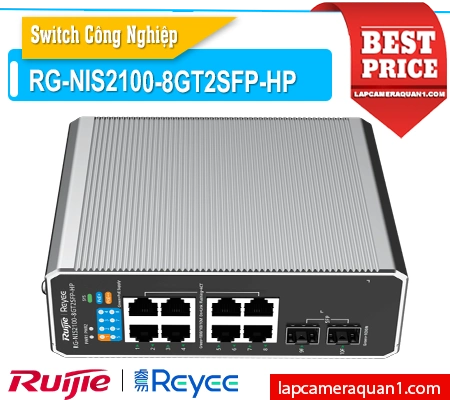 RG-NIS2100-8GT2SFP-HP, Switch công nghiệp RG-NIS2100-8GT2SFP-HP, Ruijie RG-NIS2100-8GT2SFP-HP, Industrial Switch RG-NIS2100-8GT2SFP-HP, Switch PoE công nghiệp Ruijie, Switch PoE++ 90W RG-NIS2100-8GT2SFP-HP, Switch công nghiệp IP40 Ruijie, Switch Layer 2 RG-NIS2100-8GT2SFP-HP