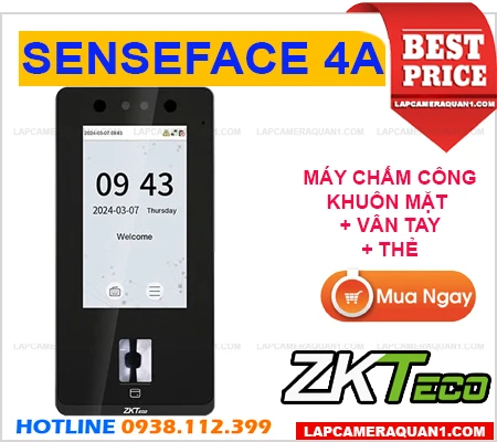 Máy Chấm Công ZKTeco SENSEFACE 4A, ZKTeco SENSEFACE 4A, SENSEFACE 4A, lắp đặt máy chấm công ZKTeco SENSEFACE 4A, máy chấm công SENSEFACE 4A giá rẻ, máy chấm công khuôn mặt ZKTeco SENSEFACE 4A, máy chấm công SENSEFACE 4A chính hãng,