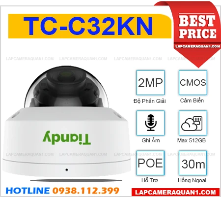 Lắp đặt camera Camera TIANDY TC-C32KN (2MP)