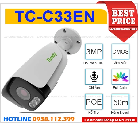 TIANDY TC-C33EN Camera Ghi Âm (3MP), camera quan sát TIANDY TC-C33EN, lắp đặt camera TIANDY TC-C33EN, lắp camera TIANDY TC-C33EN giá rẻ, camera ghi âm TIANDY TC-C33EN, camera TIANDY TC-C33EN giá rẻ, camera ngoài trời TIANDY TC-C33EN, 