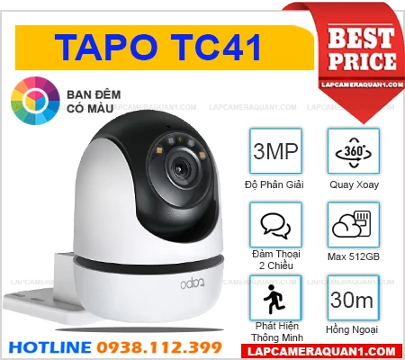 Lắp đặt camera Camera IP Không Dây Tapo TC41 (3MP)