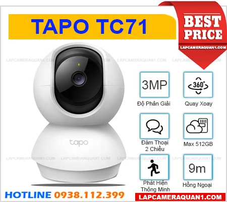 Camera IP Wifi Không Dây Tapo TC71 (3MP), lắp đặt camera Tapo TC71, camera quan sát Tapo TC71, lắp camera Tapo TC71 giá rẻ, camera không dây Tapo TC71, camera Tapo TC71 chính hãng, mua camera Tapo TC71 giá rẻ, Tapo TC71, camera Tapo TC71, TC71, camera quay xoay Tapo TC71,