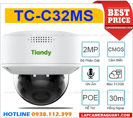 Lắp đặt camera Camera TIANDY TC-C32MS (2MP)