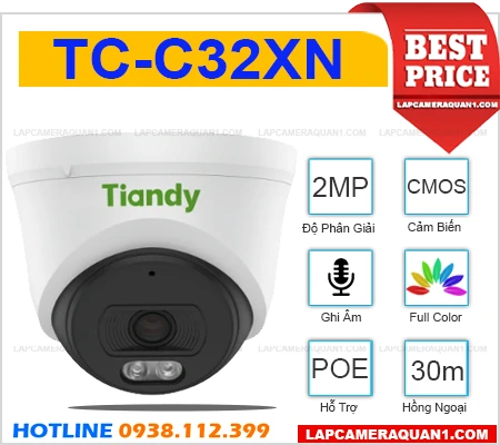 TIANDY TC-C32XN Camera Ghi Âm (2MP), camera quan sát TIANDY TC-C32XN, TIANDY TC-C32XN, lắp đặt camera TIANDY TC-C32XN, lắp camera TIANDY TC-C32XN giá rẻ, camera TIANDY TC-C32XN giá rẻ, mua bán camera TIANDY TC-C32XN, TC-C32XN, camera TC-C32XN sắc nét,