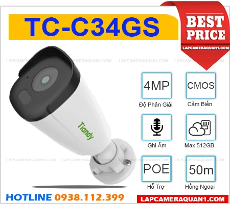 Camera TIANDY TC-C34GS (4MP), camera quan sát TIANDY TC-C34GS, camera giám sát TIANDY TC-C34GS, camera ghi âm TIANDY TC-C34GS, camera chính hãng TIANDY TC-C34GS, lắp đặt camera TIANDY TC-C34GS, lắp camera TIANDY TC-C34GS giá rẻ, TIANDY TC-C34GS, TC-C34GS,