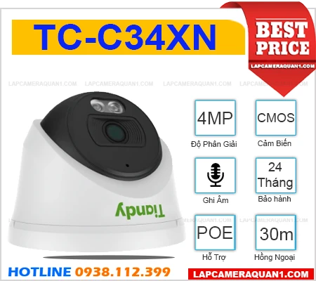 Camera TIANDY TC-C34XN (4MP), camera quan sát TIANDY TC-C34XN, lắp đặt camera TIANDY TC-C34XN, lắp camera TIANDY TC-C34XN giá rẻ, camera giám sát TIANDY TC-C34XN, camera TIANDY TC-C34XN giá rẻ, camera ghi âm TIANDY TC-C34XN, camera chính hãng TIANDY TC-C34XN,