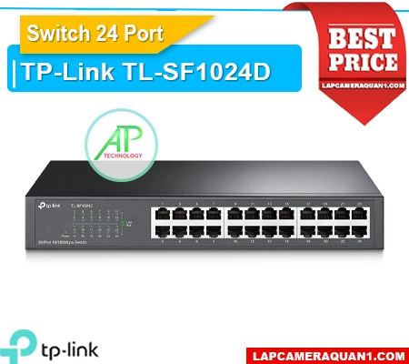 Switch 24 cổng TP-Link TL-SF1024D, bộ chia mạng 24 cổng TL-SF1024D, switch TP Link 24 port TL-SF1024D, bộ chia Ethernet 24 cổng TL-SF1024D, switch fast ethernet TL-SF1024D, hub mạng 24 cổng TL-SF1024D, switch văn phòng TL-SF1024D