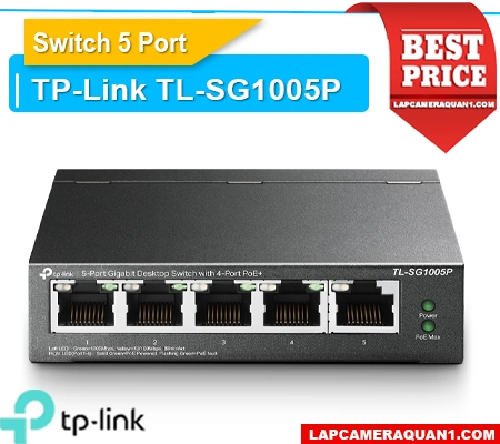 Lắp đặt camera Swicth 4 Port PoE TL-SG1005P