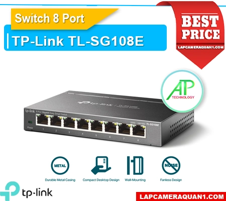 switch TL-SG108E, bộ chia mạng TL-SG108E, switch 8 cổng TL-SG108E, switch TP-Link TL-SG108E, hub mạng TL-SG108E, switch Gigabit TL-SG108E, switch thông minh TL-SG108E
